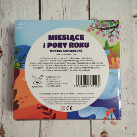 Miesiące i Pory Roku – Months and Seasons - gra angielsko-polska z kolorowymi kartami i nazwami Miesiące i Pory Roku – Months and Seasons - gra angielsko-polska z kolorowymi kartami i nazwami