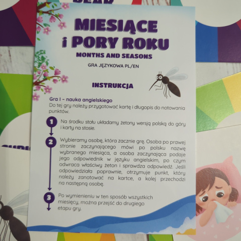 Miesiące i Pory Roku – Months and Seasons - gra angielsko-polska z kolorowymi kartami i nazwami Miesiące i Pory Roku – Months and Seasons - gra angielsko-polska z kolorowymi kartami i nazwami