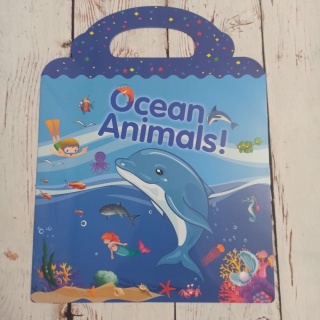 Ocean Animals Sticker Album - plansza z naklejkami wielokrotnego użytku - słownictwo po angielsku