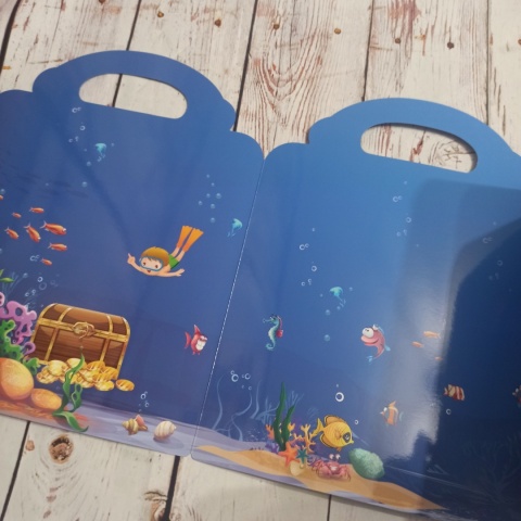 Ocean Animals Sticker Album - plansza z naklejkami wielokrotnego użytku - słownictwo po angielsku