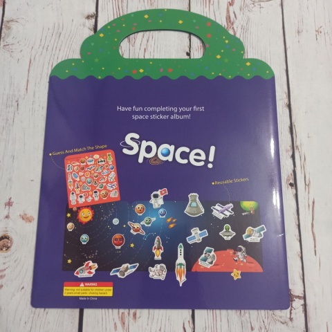 Space Sticker Album - plansza z naklejkami wielokrotnego użytku - słownictwo po angielsku
