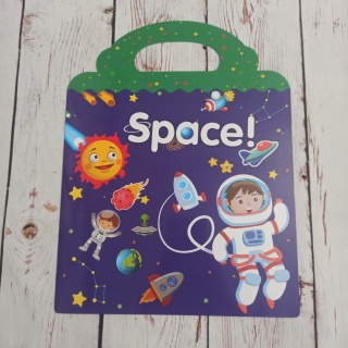 Space Sticker Album - plansza z naklejkami wielokrotnego użytku - słownictwo po angielsku