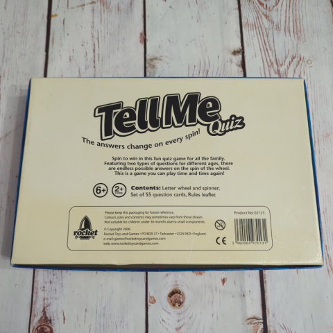 Tell Me Quiz - odpowiedzi do kategorii na wylosowaną literkę - gra ze spinnerem z literkami Tell Me Quiz - odpowiedzi do kategorii na wylosowaną literkę - gra ze spinnerem z literkami