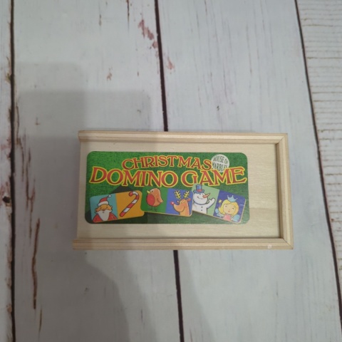 Christmas Domino Game - drewniane domino ze świątecznymi obrazkami, 26 kafelków