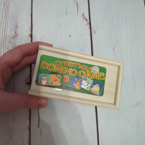 Christmas Domino Game - drewniane domino ze świątecznymi obrazkami, 26 kafelków
