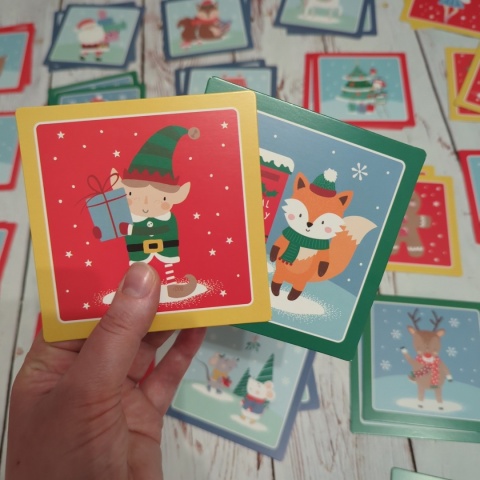 Christmas Festive Snap Game , Memory - 52 grube karty