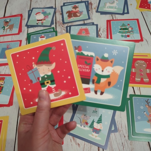 Christmas Festive Snap Game , Memory - 52 grube karty
