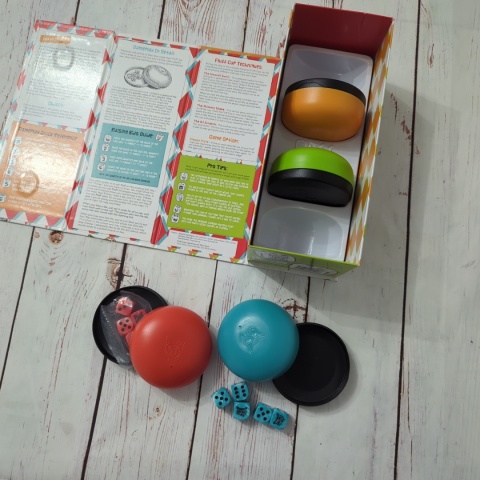 FLUFF - gra z kolorowymi kośćmi, 4 kolorowe pojemniki