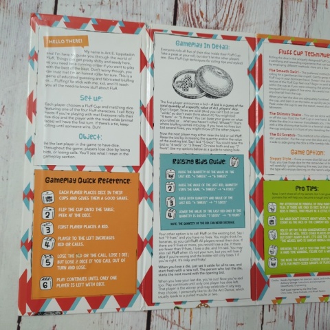 FLUFF - gra z kolorowymi kośćmi, 4 kolorowe pojemniki