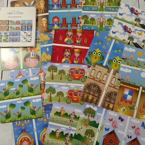 Find the Differences Cards - Anna & Clara - 18 dużych bajkowych kart na opisywanie różnic