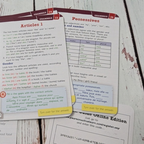 French GCSE Revision Cards nauka francuskiego z angielskimi tłumaczeniami