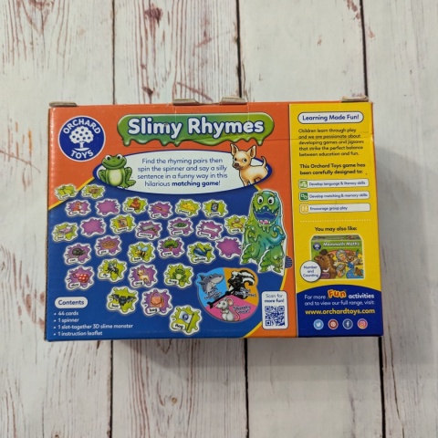 Slimy Rhymes - Orchard Toys - podstawowe słówka, rymy, karmienie potworka