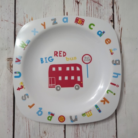 Talerzyk LONDYŃSKI Czerwony Autobus z alfabetem 21 cm