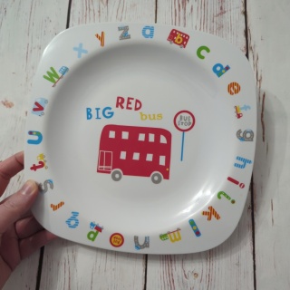 Talerzyk LONDYŃSKI Czerwony Autobus z alfabetem 21 cm