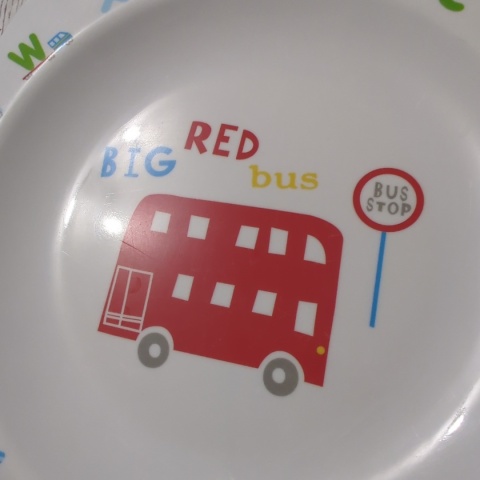 Talerzyk LONDYŃSKI Czerwony Autobus z alfabetem 21 cm