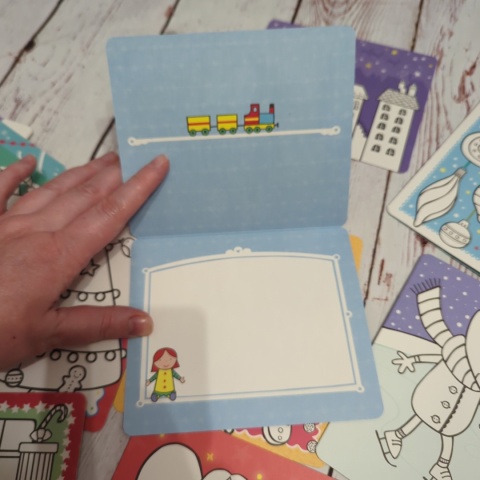 Zestaw 18 świątecznych kartek Usborne do kolorowania w zestawie z kopertami