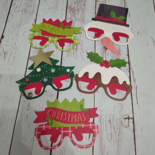 Zestaw okularów na Święta - 5 sztuk z angielskimi żartami NOWE