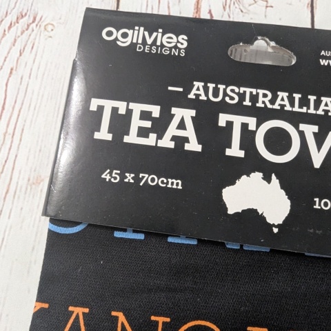 Australia Tea Towel z nazwami Australijskich Zwierząt - idealna jako mata do zajęć kulturowych 45x70 cm NOWA