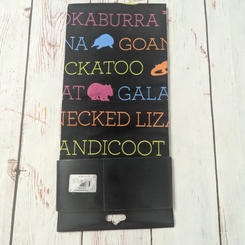 Australia Tea Towel z nazwami Australijskich Zwierząt - idealna jako mata do zajęć kulturowych 45x70 cm NOWA