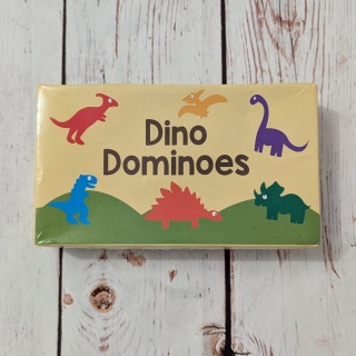 DINO dominoes - dinozaury + kolory - 28 kafelków