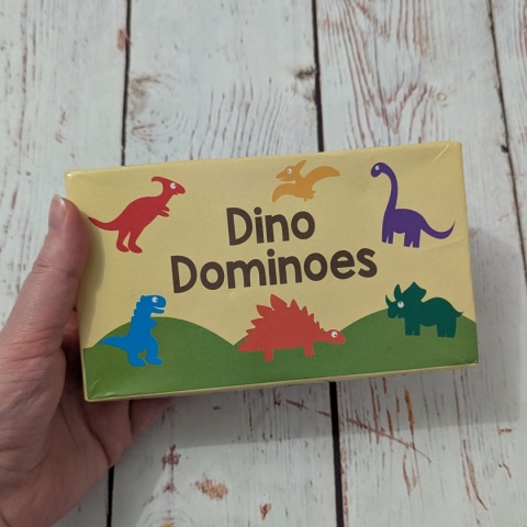 DINO dominoes - dinozaury + kolory - 28 kafelków