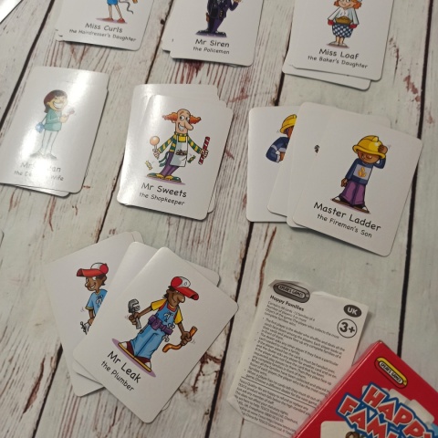 Happy Families karty z rodzinami i zawodami