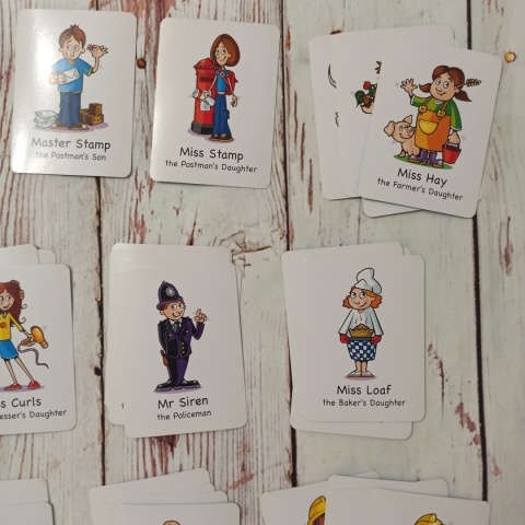 Happy Families karty z rodzinami i zawodami