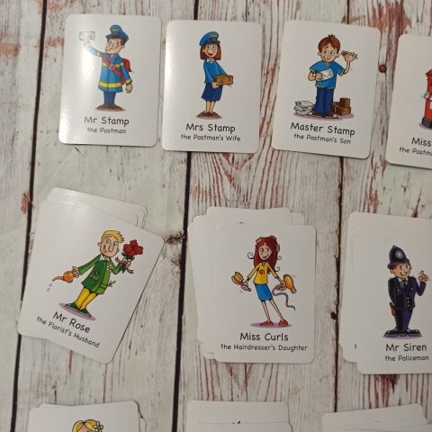 Happy Families karty z rodzinami i zawodami