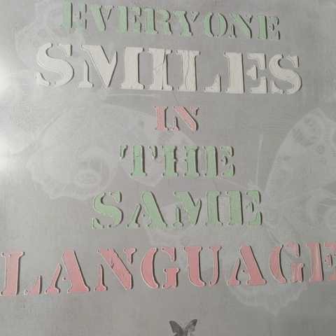 Obraz Everyone Smile In the Same Language 50x50 cm, NOWY, WYSYŁKA TYLKO KURIEREM
