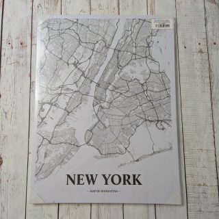 Duży Obraz New York Map of Manhattan 46x61cm, NOWY, WYSYŁKA TYLKO KURIEREM