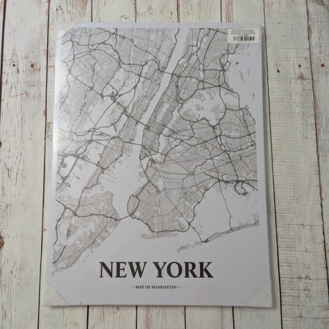 Duży Obraz New York Map of Manhattan 46x61cm, NOWY, WYSYŁKA TYLKO KURIEREM