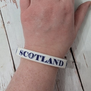 Silikonowa bransoletka opaska Scotland z flagą na rękę