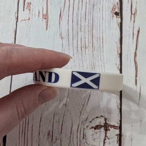 Silikonowa bransoletka opaska Scotland z flagą na rękę