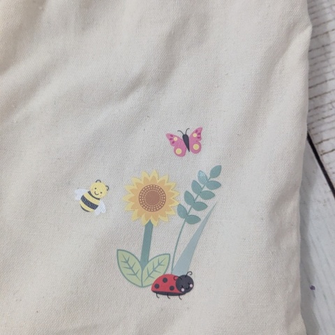 Stacking Honey Bees - drewniana układanka z pszczółkami, kwiatami i plastrami miodu - w woreczku