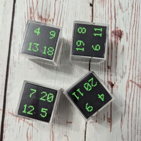 Edukacyjne Kości Liczbowe 4 sztuki - 24 liczby na każdej