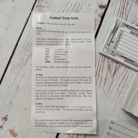 Football Trivia - pytania quizzowe po angielsku