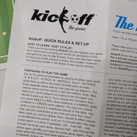 Kick off - The Card Game - gra piłkarska po angielsku