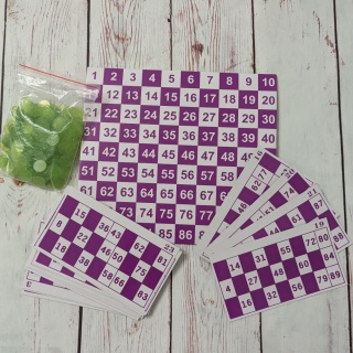 Plansza do Bingo, 24 kartoniki i żetony do oznaczania