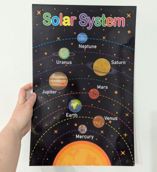 Plansza edukacyjna, plakat Solar System - Układ Słoneczny 43x28 cm