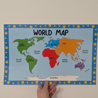 Plansza edukacyjna, plakat - World Map - Mapa Świata 43x28 cm