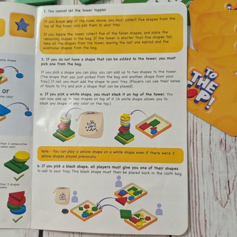 Skillmatics Game – To The Top - tworzenie wieży z drewnianych kolorowych kształtów