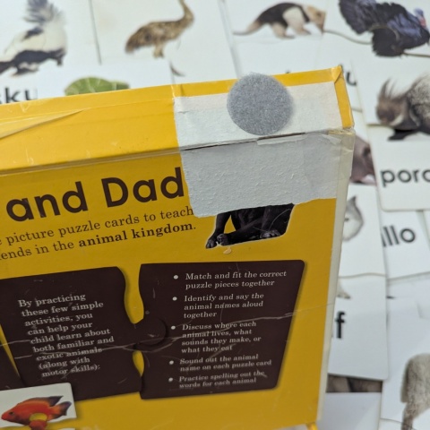 ANIMAL WORDS 52 cards - karty obrazkowe w formie układanek dwuczęściowych