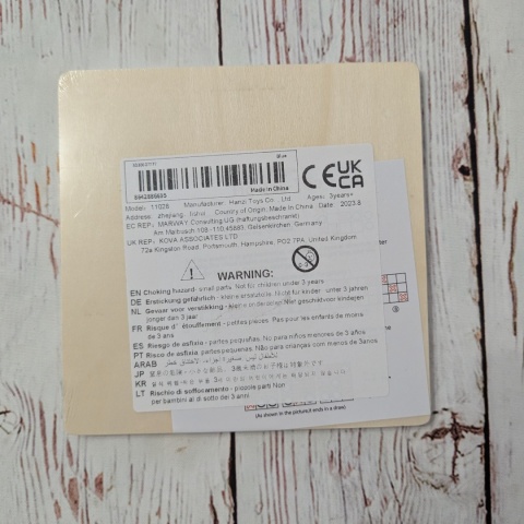 Drewniane KÓŁKO I KRZYŻYK 14x14 cm niebiesko-białe