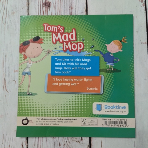 Książka Comics Phonics - Tom's Mad Mop - Pearson - książka po angielsku UŻYWANA