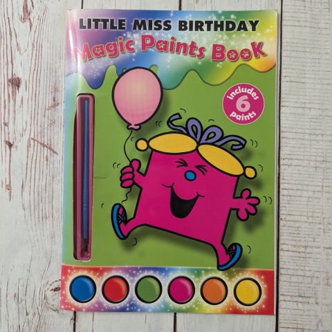 Książka Little Miss Birthday Magic Paints Book - kolorowanka po angielsku UŻYWANA, NIE UZUPEŁNIONA