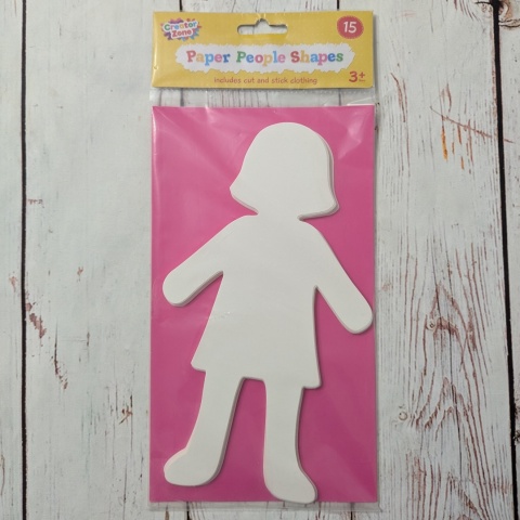 Papierowe postacie Dziewczynka - zestaw 15 sztuk + ubrania do wycięcia