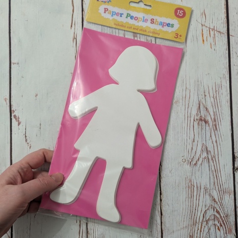 Papierowe postacie Dziewczynka - zestaw 15 sztuk + ubrania do wycięcia