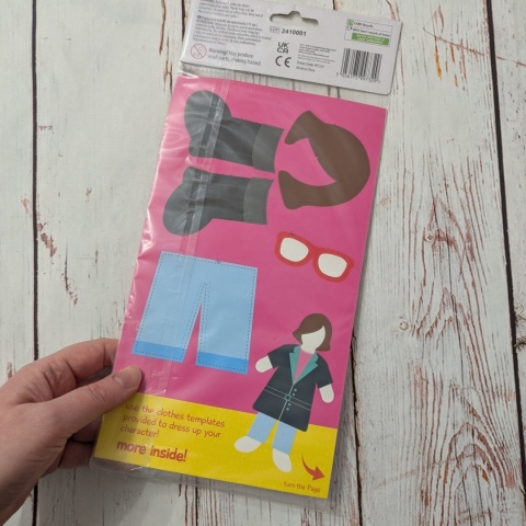 Papierowe postacie Dziewczynka - zestaw 15 sztuk + ubrania do wycięcia