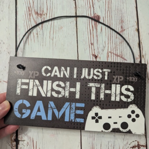 Tabliczka "Can I just Finish this Game"