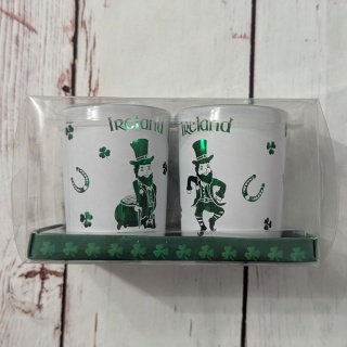 Zestaw dwóch świeczników z koniczynkami Leprechaun - St. Patrick's Day